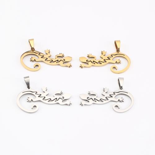 Stainless Steel Animal Pendants 304 Stainless Steel Gecko plated DIY Sold By PC
