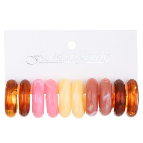 Acrylic Stud Earring Set with Zinc Alloy Letter C plated fashion jewelry & for woman Sold By Set