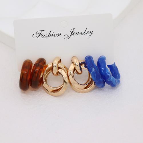 résine Stud Set, avec fer, Placage, bijoux de mode & pour femme, Vendu par fixé