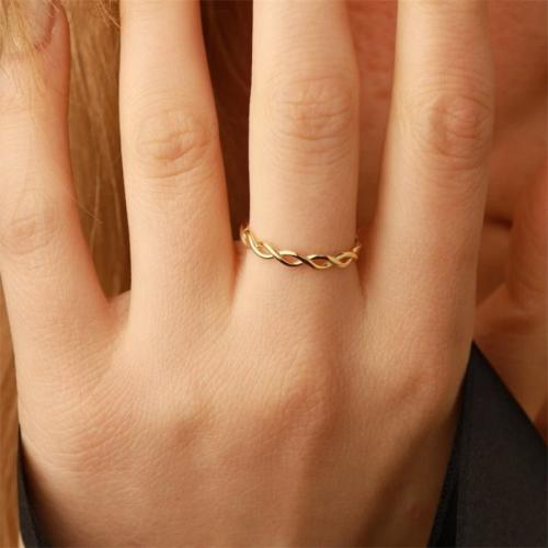 Zinc Alloy Finger Ring gold color plated & for woman & hollow US Ring Sold By PC