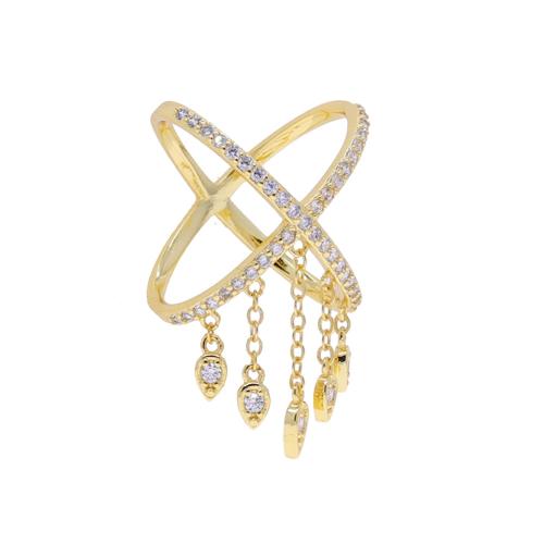 Mesing Finger Ring, pozlaćen, različite veličine za izbor & različitih stilova za izbor & micro utrti kubni cirkonij & za žene, Veličina:6-8, Prodano By PC