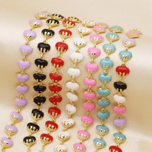 Brass Bracelet & Bangle Heart gold color plated & for woman & enamel 10mm Sold Per Approx 18 cm Strand