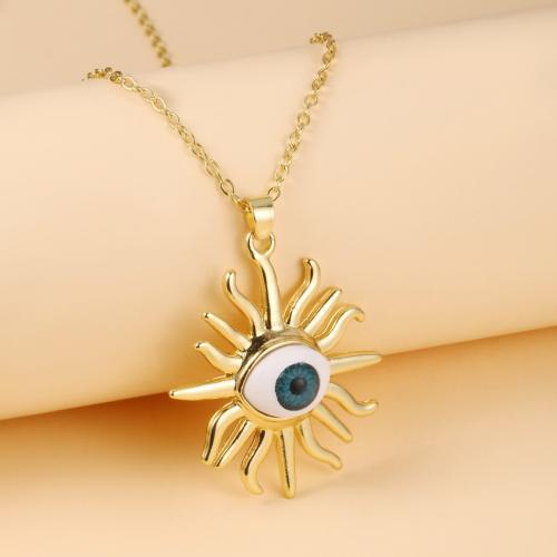 Zinc Alloy Necklace with 5cm extender chain Eye gold color plated fashion jewelry & Unisex pendant size Length Approx 40 cm Sold By PC