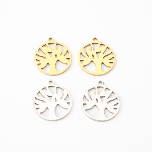 Rozsdamentes acél Ékszerek Medálok, 304 rozsdamentes acél, Fa, galvanizált, DIY & üreges, több színt a választás, 17x15x1mm, Által értékesített PC