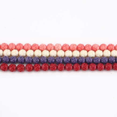 Perles bijoux en résine, Lotus, DIY, plus de couleurs à choisir, beads size 9.5x9.5x9.5mm, Vendu par Environ 38 cm brin