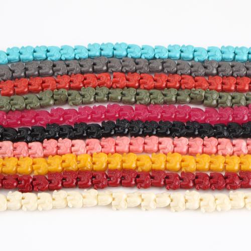 Harz Schmuckperlen, Elephant, DIY, keine, 10x12x6.50mm, verkauft per ca. 39 cm Strang