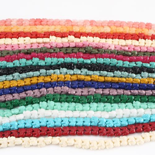 Harz Schmuckperlen, Elephant, DIY, keine, 10x14x8mm, verkauft per ca. 39 cm Strang