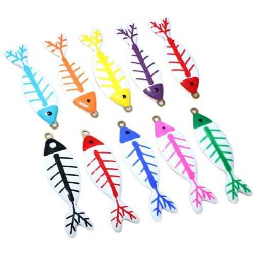 Stainless Steel Pendants 304 Stainless Steel Fish gold color plated DIY & enamel Sold By PC