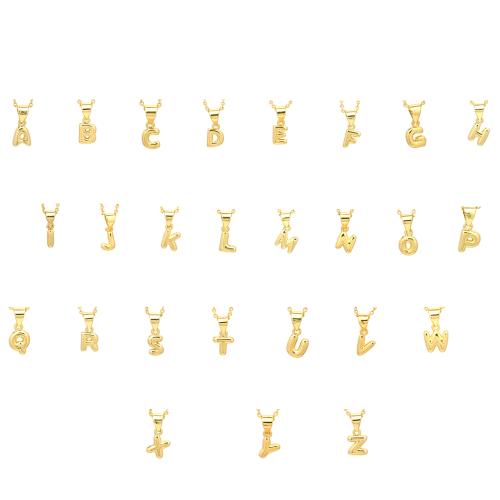 Messing Schmuck Anhänger, Alphabet-Buchstabe, goldfarben plattiert, Buchstaben sind von A bis Z & DIY & verschiedene Stile für Wahl, keine, 6x7mm, verkauft von PC