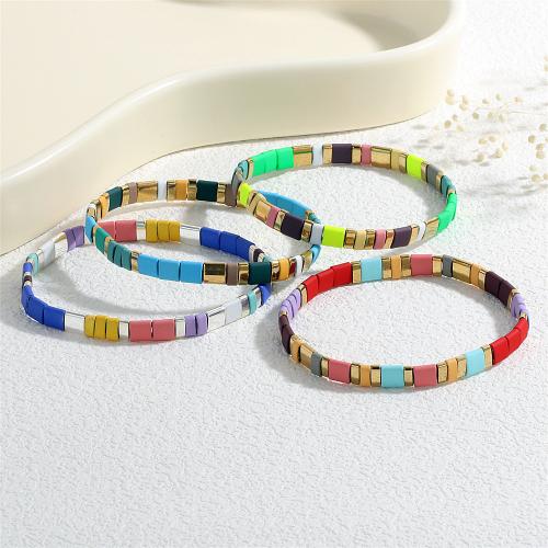 TILA Beads Bracelet with Hematite painted folk style & Unisex Length Approx 16-17 cm Sold By PC