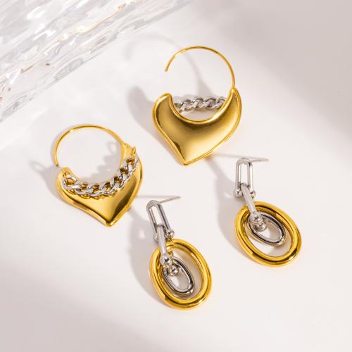 304 Stainless Steel Drop Earring Vacuum Ion Plating & for woman Sold By Pair