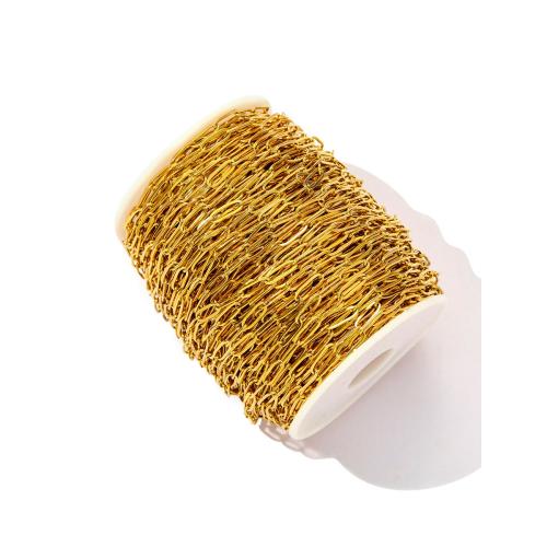 Rostfritt stål Nekclace Chain, 304 rostfritt stål, guldfärg pläterade, DIY & olika stilar för val, 50m/Spole, Säljs av Spole