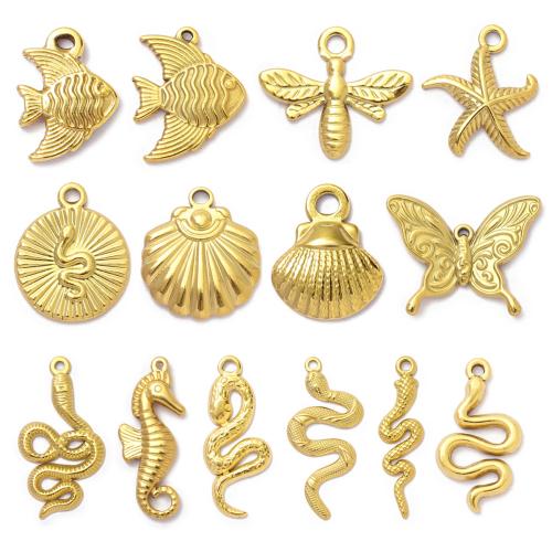 Stainless Steel Animal Pendants 304 Stainless Steel gold color plated DIY Sold By Bag