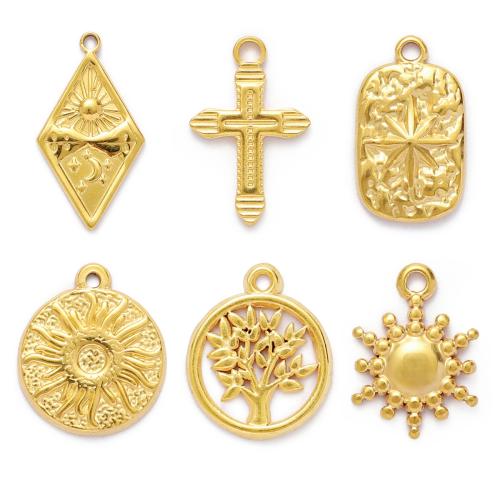 Pendants Jewelry Cruach dhosmálta, 304 Cruach dhosmálta, dath an óir plated, DIY & stíleanna éagsúla do rogha, 5ríomhairí pearsanta/Mála, Díolta De réir Mála