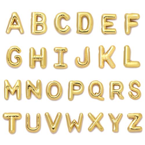 Stainless Steel Letter Pendants 304 Stainless Steel Alphabet Letter gold color plated DIY Sold By Bag