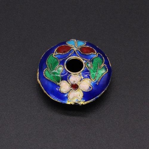 Cloisonne Beads Saucer Hand-Painted Enamel Glaze & DIY 23mm Approx 1.5mm Sold By PC