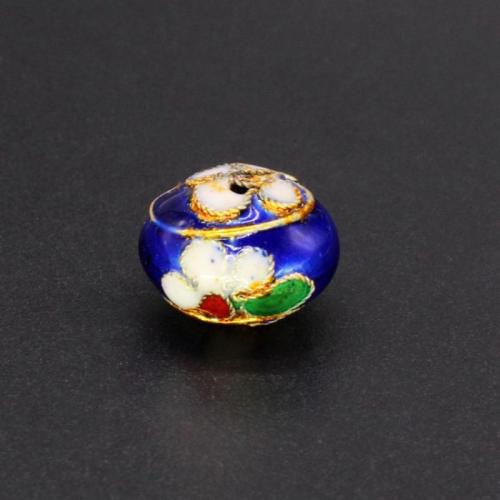 Cloisonne Beads Saucer Hand-Painted Enamel Glaze & DIY Approx 1.5mm Sold By PC