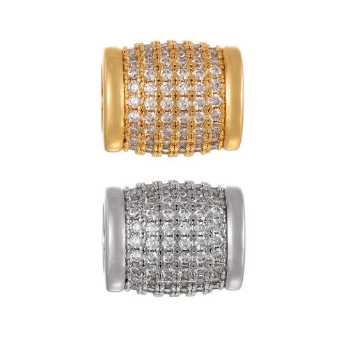 Brass Spacer Beads plated DIY & micro pave cubic zirconia Sold By PC