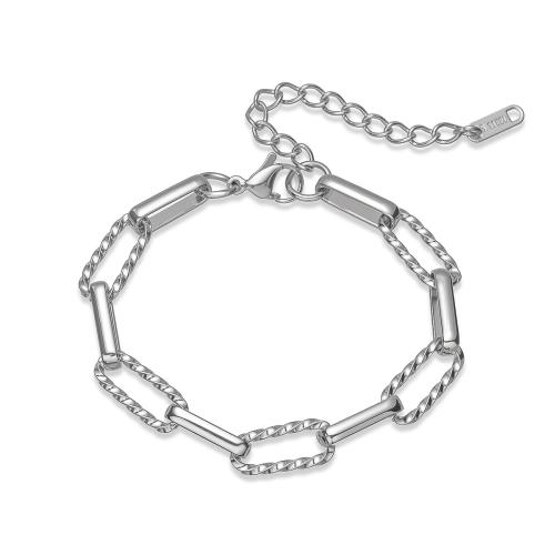 304 Stainless Steel Bracelet with 5cm extender chain Vacuum Ion Plating fashion jewelry & for woman Length Approx 17 cm Sold By PC