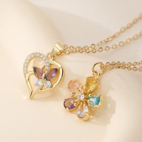 Messinki Kaulakoru, real kullattu, eri tyylejä valinta & Micro Pave kuutiometriä zirkonia & naiselle, Pituus N. 45 cm, Myymät PC