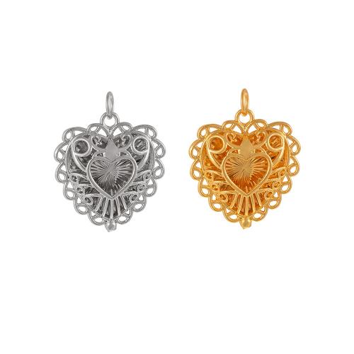 Brass Heart Riipukset, Messinki, Sydän, päällystetty, tee-se-itse & ontto, enemmän värejä valinta, 20x21mm, Myymät PC