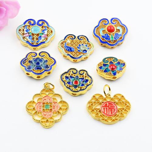 Brass šperky Korálky, Mosaz, skutečný pozlacené, DIY & různé styly pro výběr & smalt, Prodáno By PC