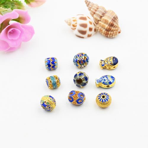 Brass Spacer Beads real gold plated DIY & enamel & hollow Sold By PC