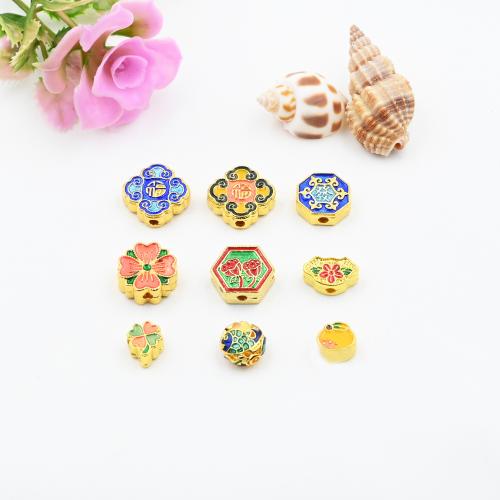 Brass Spacer Beads matte gold color plated DIY & enamel Sold By PC