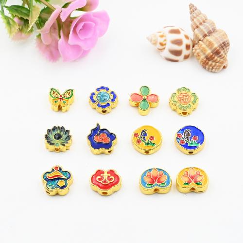 Brass Spacer Beads real gold plated DIY & enamel Sold By PC