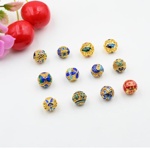 Perline vuote in ottone, Cerchio, placcato color oro, DIY & stili diversi per la scelta & smalto & cavo, Venduto da PC