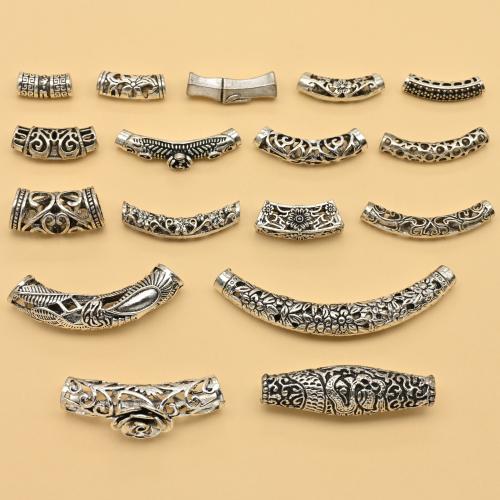 Zinc Alloy Curved Tube Beads antique silver color plated DIY Sold By PC