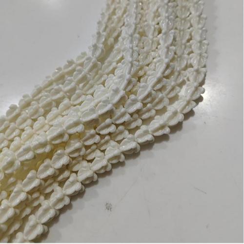 Hartsi korut Helmet, Kukka, tee-se-itse, beige, 13x13mm, N. 30PC/Strand, Myyty Per N. 38 cm Strand