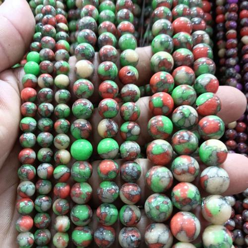 Synthetic Turquoise Beads DIY polished Round Sold By Strand