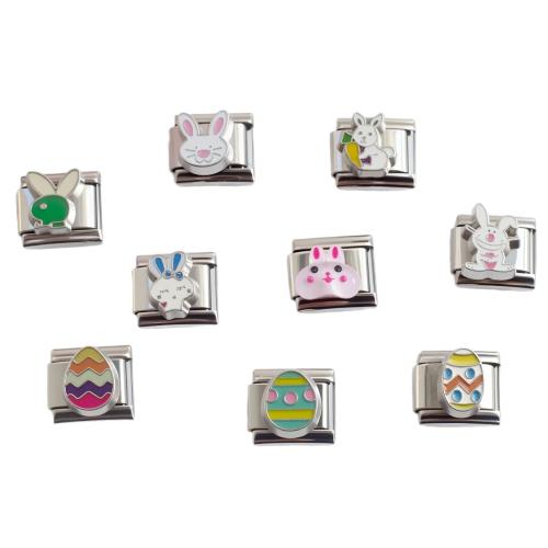 304 Stainless Steel Italian Charm Link DIY & enamel Sold By PC