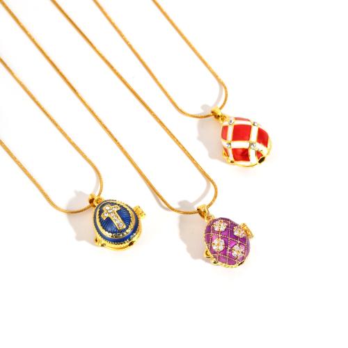 metal collar, con 5cm extender cadena, Óvalo, chapado en color dorado, diferentes estilos para la opción & para mujer & esmalte & con diamantes de imitación, longitud aproximado 40 cm, Vendido por UD