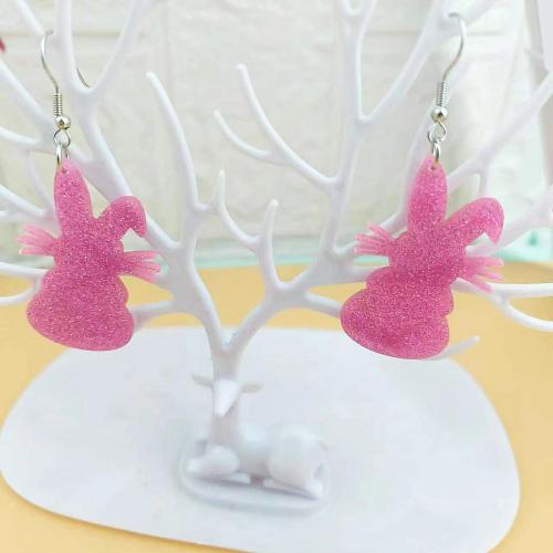 Acrylic Drop Earring Rabbit handmade fashion jewelry & for woman Sold By Pair