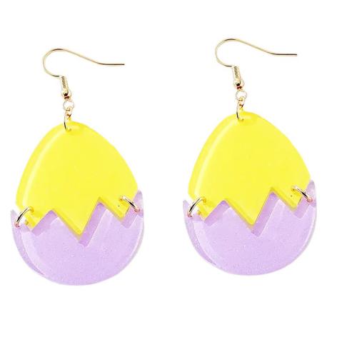 Acrylique Boucle d'oreille goutte, ovale, Impression, bijoux de mode & styles différents pour le choix & pour femme, Vendu par paire