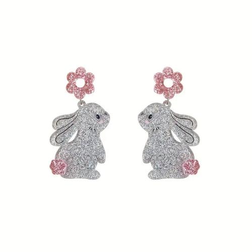 Acrylic Drop Earring Rabbit fashion jewelry & for woman Sold By Pair