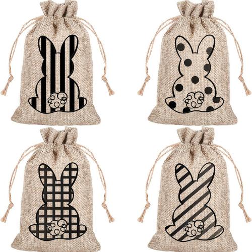 Linen Drawstring Bag Rectangle printing dustproof Sold By PC