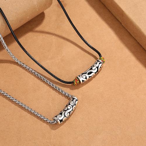 Mässing Halsband, med PU, plated, Vintage & Unisex & olika stilar för val, pendant size 9x30mm, Längd Ca 51 cm, Säljs av PC