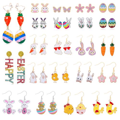 lega in zinco orecchini a goccia, placcato, stili diversi per la scelta & per la donna & smalto & con strass, Venduto da coppia