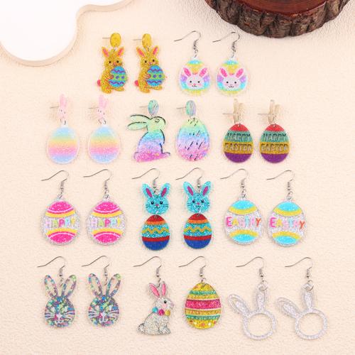 Acrylic Drop Earring printing & for woman Sold By Pair