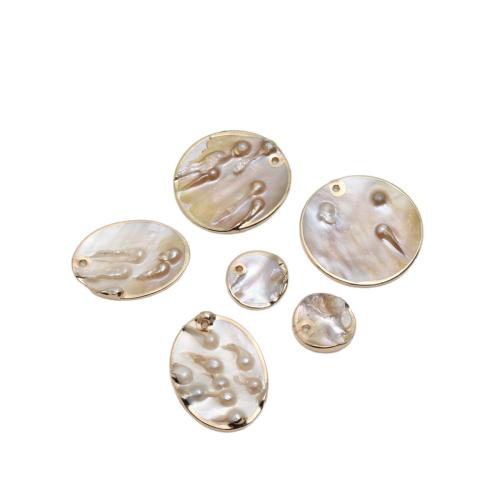 Bhlaosc Pendants, Fionnuisce Shell, dath an óir plated, DIY & méid éagsúla do rogha, Díolta De réir PC