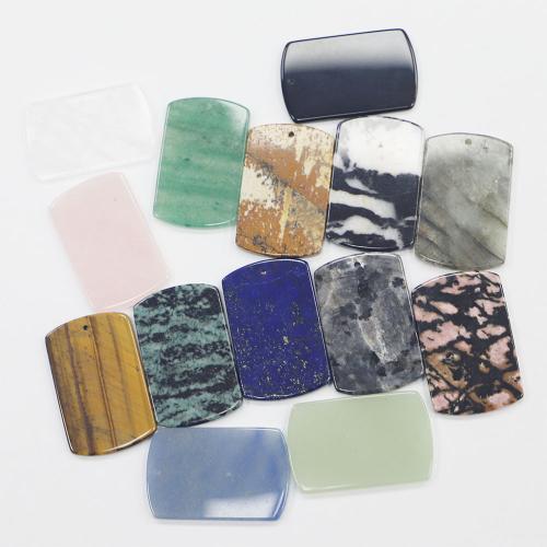 宝石の原石ペンダント・ジュエリー, ジェムストーン, 長方形, 洗練されました。, DIY & 選択のための異なった材料, 40x26x4mm, 売り手 パソコン