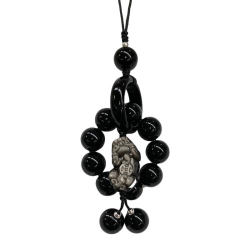 Silver+Obsidian handgemacht, unisex & verschiedene Stile für Wahl, obsidian beads size 10mm, verkauft von PC