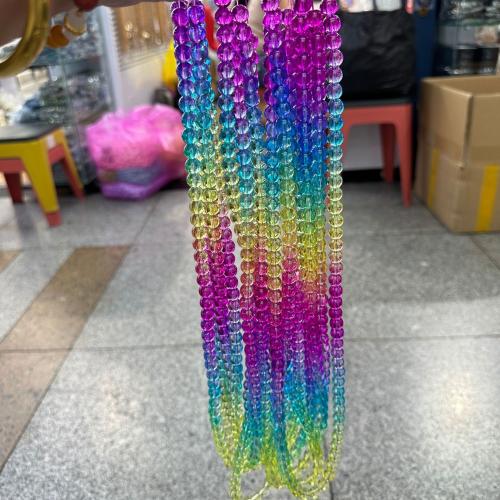 Fashion Glass Beads Round stoving varnish gradient color & DIY 10mm Approx Sold By Strand