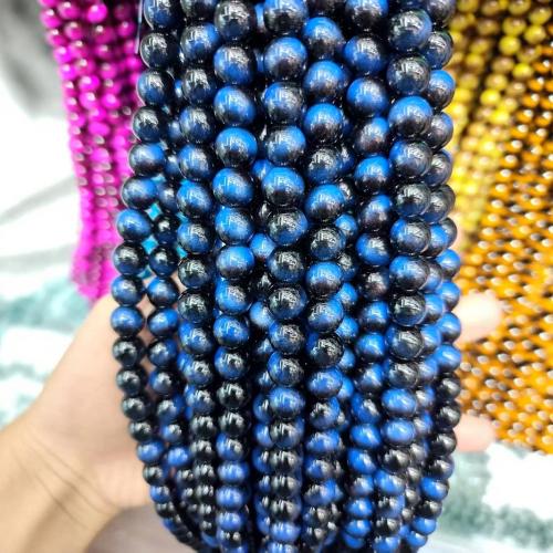 Fashion Glass Beads Round stoving varnish imitation tiger eye & DIY Sold By Strand