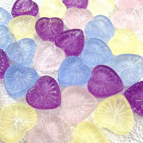 Ruční Lampwork korálky, Vinuté, Srdce, DIY, více barev na výběr, 18mm, Otvor:Cca 1mm, 100PC/Bag, Prodáno By Bag