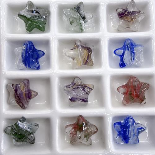 Perline in vetro alla moda, Stella, DIY, nessuno, 16x8mm, Foro:Appross. 1mm, 100PC/borsa, Venduto da borsa