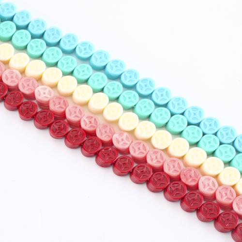 Articoli perline in resina, Ancient Chinese Coin, DIY, nessuno, 9x9x6mm, Lunghezza Appross. 38 cm, Venduto da PC